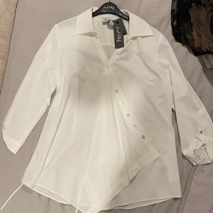 White Asymmetrical Blouse